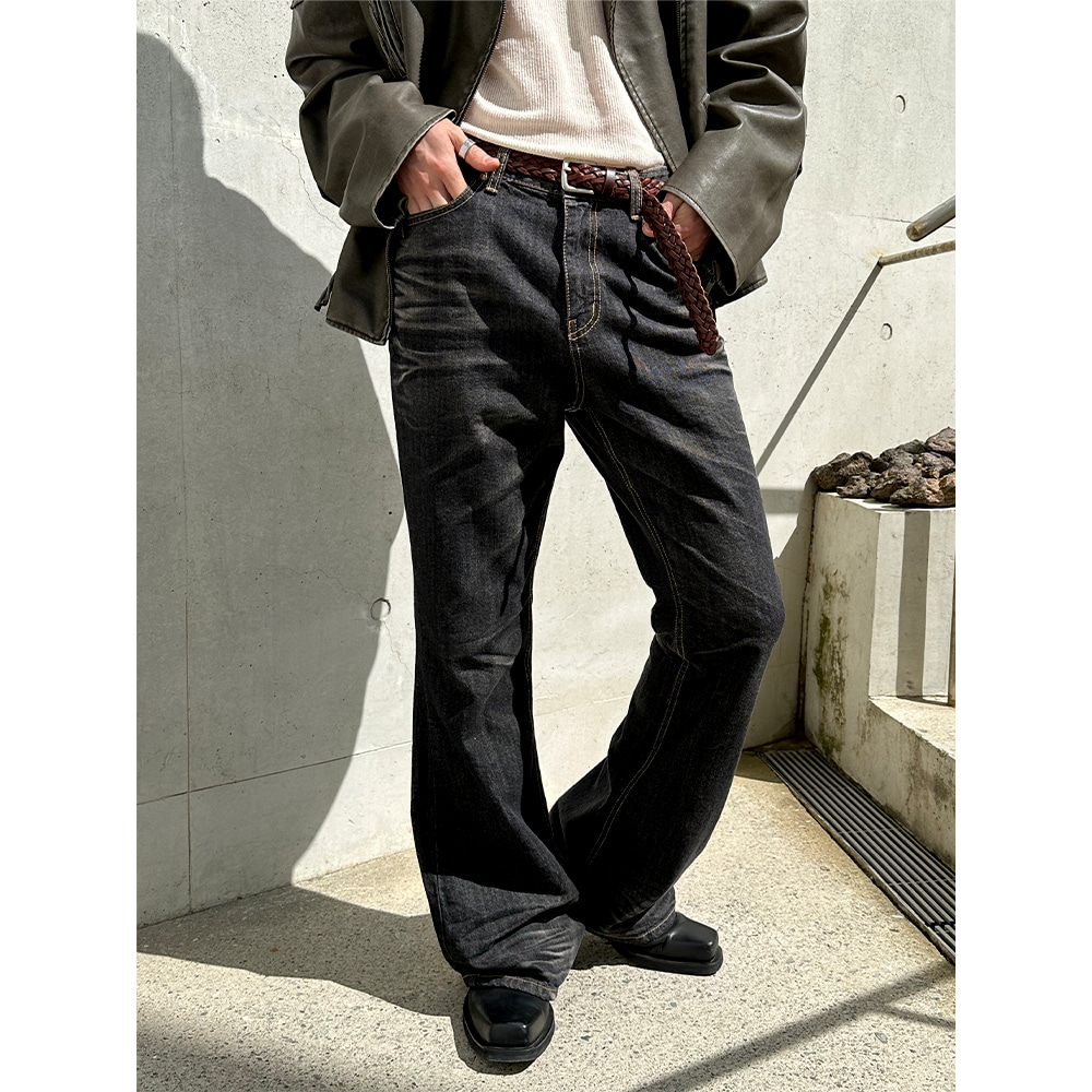 [Unisex] Gliter embo boots cut pants(2color)