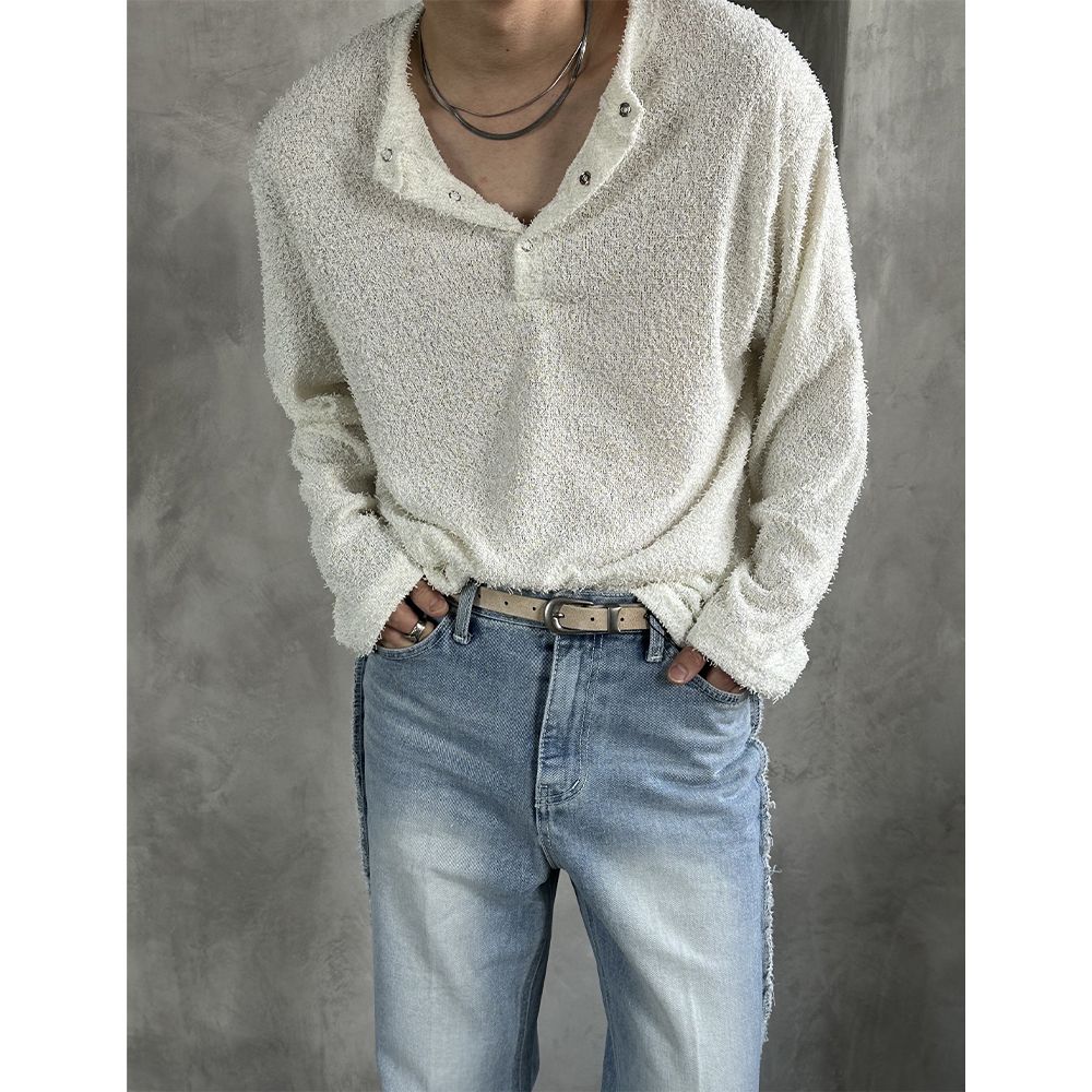 [S/S] Boucle henry neck long sleeves(4color)